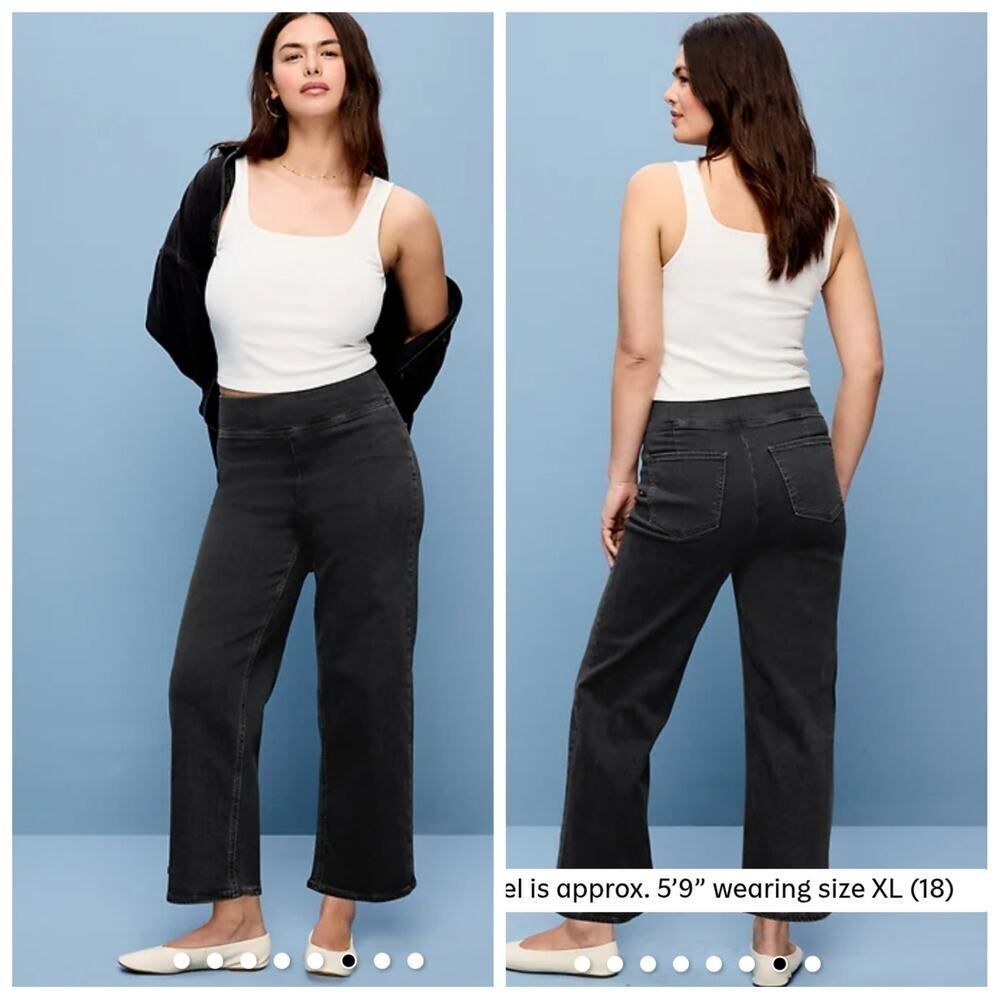Old Navy High-Waisted Weekender Pull-On Crop Wide-Leg Jeans sz 20